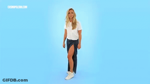 Woman White Shirt Blue Jeans Beside Man Jeans GIF