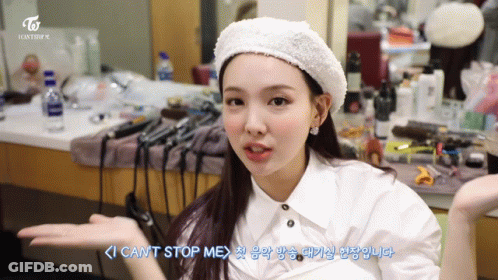 Woman White Shirt White Beret Says I Can't Stop Me GIF