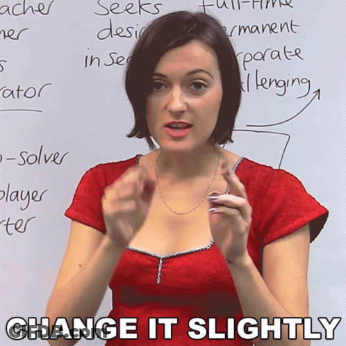 Woman Whiteboard Saying Change It Slightly GIF
