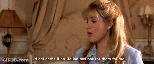 Woman Will Eat Carbs If Italian Boy Bought GIF