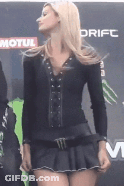 Woman Windy Skirt GIF