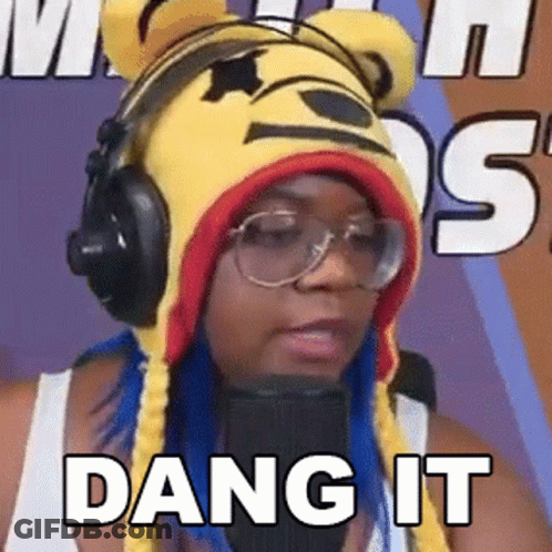 Woman Winnie Pooh Hat Headphones Says Dang It GIF