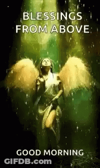 Woman With Angel Wings Blessings From Above Good Morning GIF
