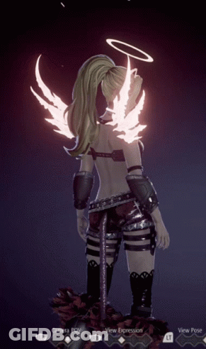 Woman With Angel Wings Video Game Screenshot GIF