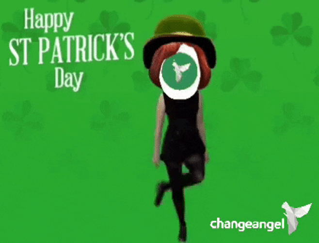 Woman With Animated Head Doing Irish Jig GIF