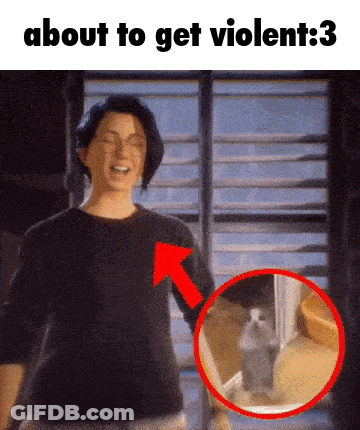 Woman With Arrow Saying About To Get Violent GIF