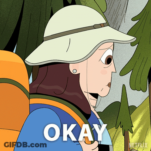 Woman With Backpack And Okay GIF
