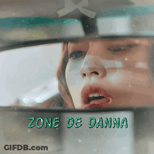 Woman With Bandage In Rear View Mirror GIF