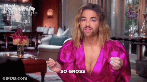 Woman With Beard In Pink Dress Funny Face GIF