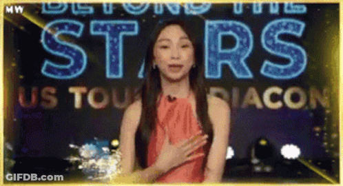 Woman With Beyond The Stars US Tour Sign GIF