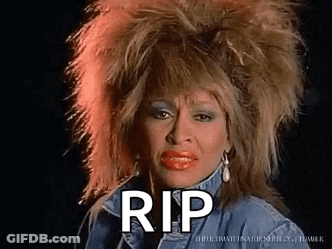 Woman With Big Hairdo Making Funny Face Saying Rip GIF