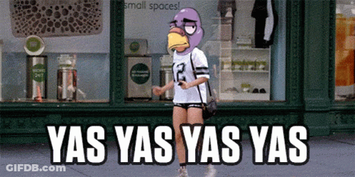 Woman With Bird On Head Walking Yas Yas Yas Yas GIF