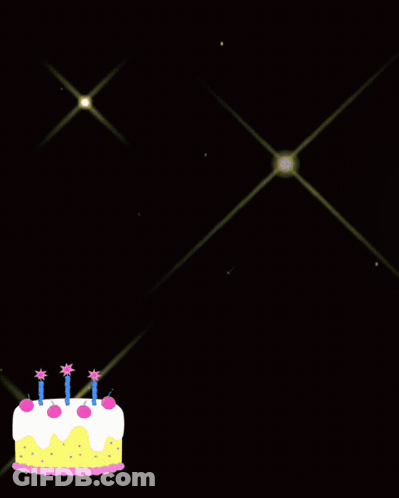 Woman With Birthday Cake And Balloons Says Happy B GIF