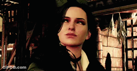 Woman With Black Hair And Choker GIF