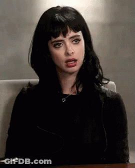 Woman With Black Hair Making Face GIF