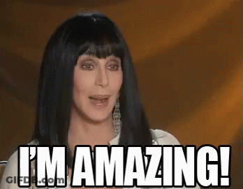 Woman With Black Hair Saying I'm Amazing GIF
