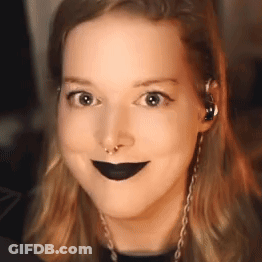 Woman With Black Lipstick And Nose Ring GIF
