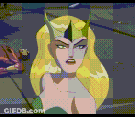 Woman With Blonde Hair And Green Crown GIF