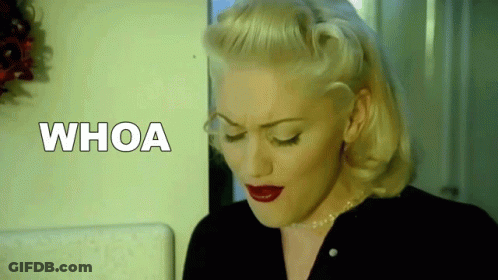 Woman With Blonde Hair And Red Lips Whoa GIF