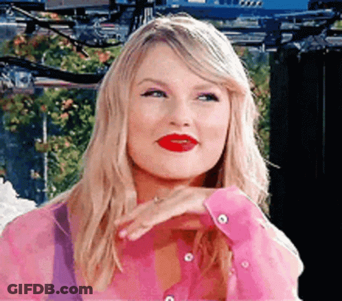 Woman With Blonde Hair And Red Lipstick GIF