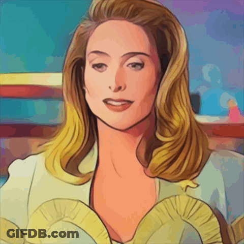 Woman With Blonde Hair And Yellow Top GIF