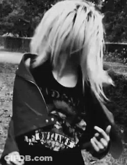 Woman With Blonde Hair Covering Face GIF