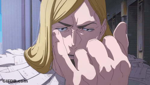 Woman With Blonde Hair Covering Face With Hands GIF