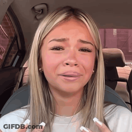 Woman With Blonde Hair Crying In Car GIF