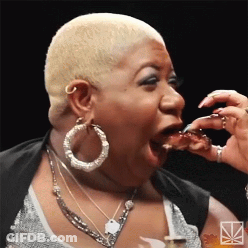 Woman With Blonde Hair Eating Food GIF