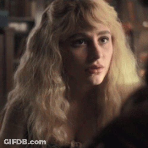 Woman With Blonde Hair Looking At Man GIF