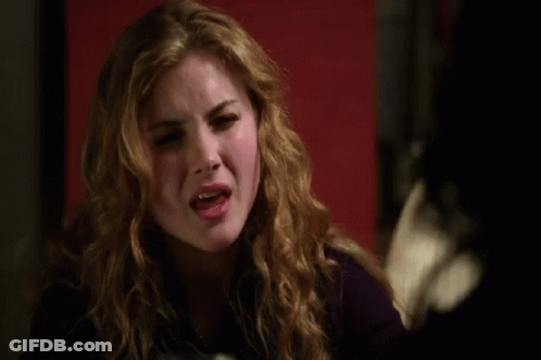 Woman With Blonde Hair Making Funny Face GIF