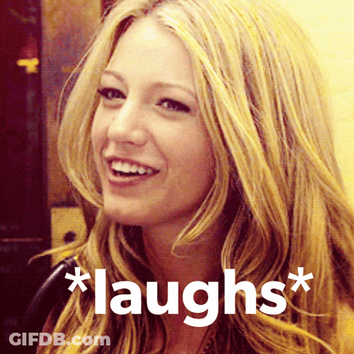 Woman With Blonde Hair Smiling Laughs GIF