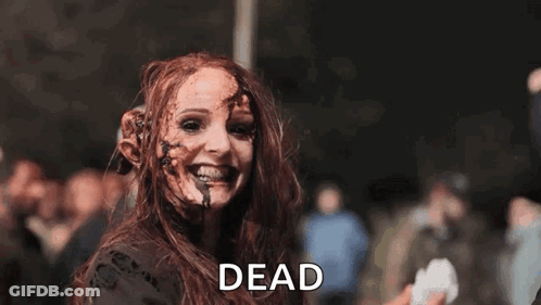 Woman With Blood Giving Thumbs Up Dead GIF