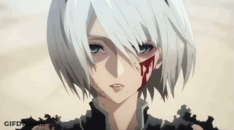 Woman With Blood On Face GIF