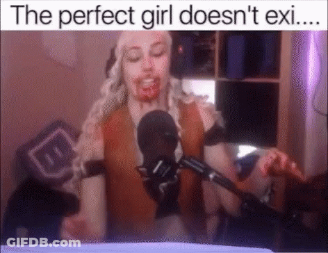 Woman With Blood On Face At Microphone GIF