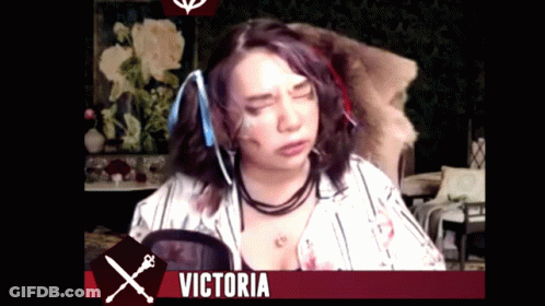 Woman With Blood On Face Beside Microphone Victoria GIF