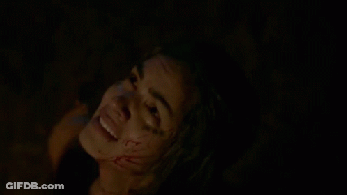 Woman With Blood On Face Screaming GIF