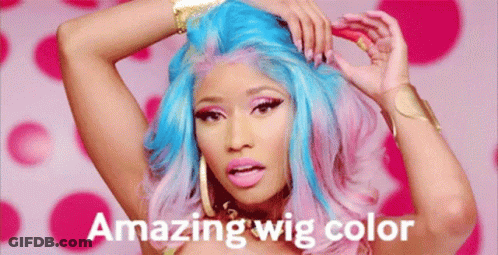Woman With Blue And Pink Hair Amazing Wig Color GIF