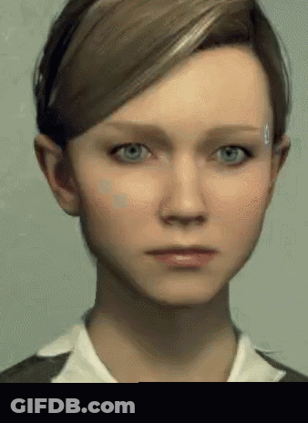 Woman With Blue Eyes And White Shirt GIF