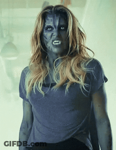 Woman With Blue Face Paint GIF