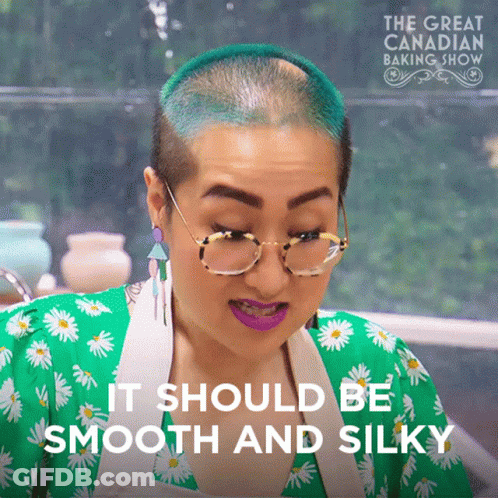 Woman With Blue Hair And Glasses Saying It Should Be Smooth And Silky GIF