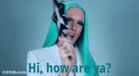 Woman With Blue Hair Holding Gun GIF