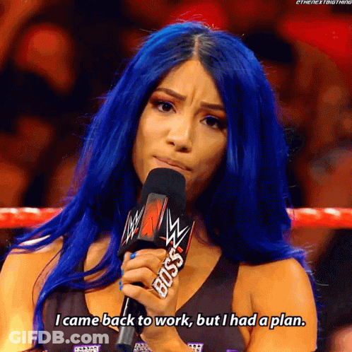 Woman With Blue Hair Holding Microphone Saying Boss GIF