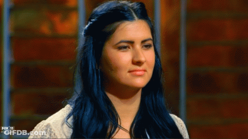 Woman With Blue Hair On Fox 11 Show GIF