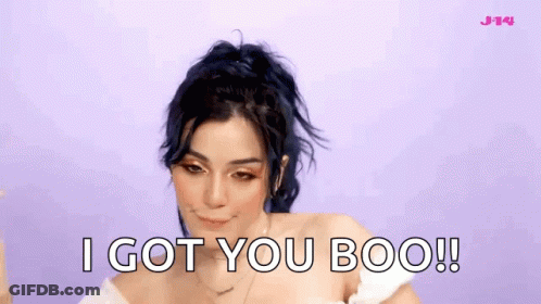 Woman With Blue Hair Saying I Got You Boo GIF