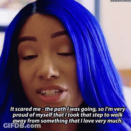 Woman With Blue Hair Says It Scared Her GIF