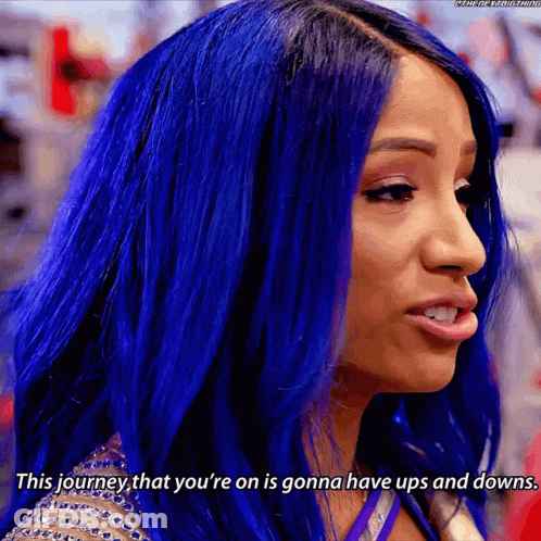 Woman With Blue Hair Says This Journey That You're On Is Gonna Have Ups And Downs GIF
