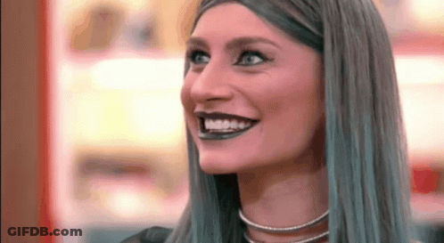 Woman With Blue Hair Smiling GIF