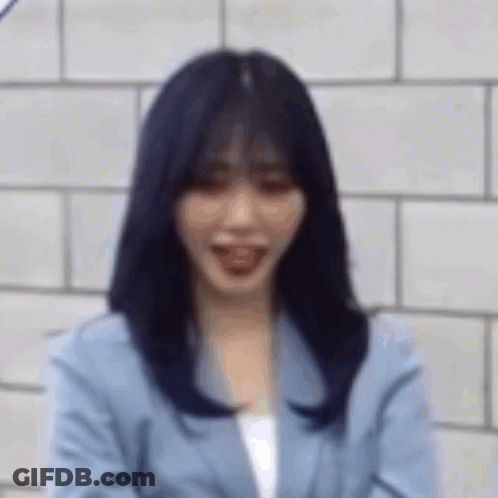 Woman With Blue Hair Smiling GIF