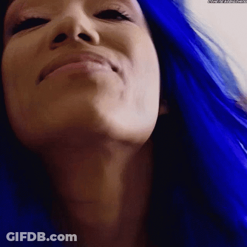 Woman With Blue Hair Smiling GIF